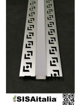 Profilo da incasso cartongesso slim in alluminio 12x12,4 mm per striscia LED, 2 m.
