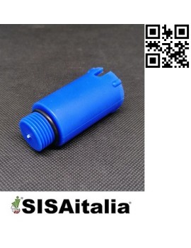 Tappo prova impianto con o-ring in polipropilene, SISAplast 1/2 blu.