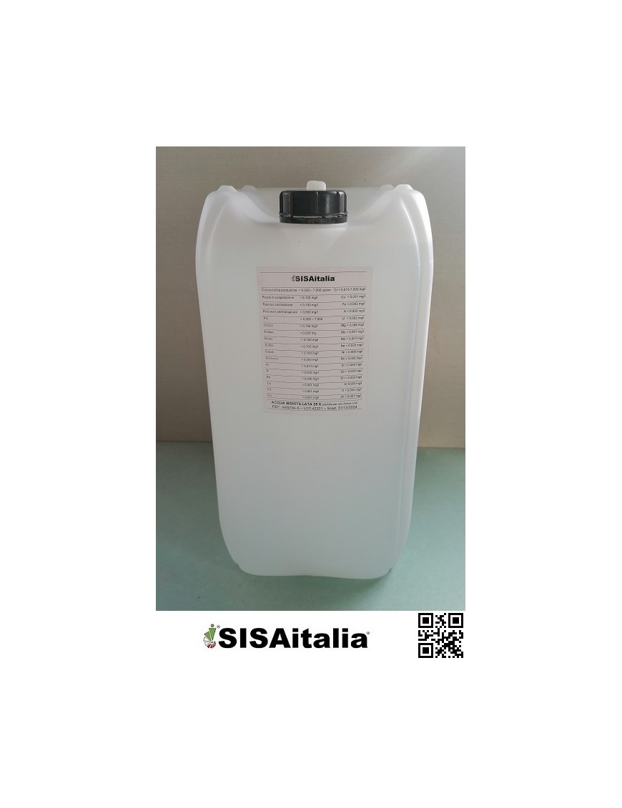 Acqua bidistillato SISAitalia per batterie autotrazione, 25 lt. +