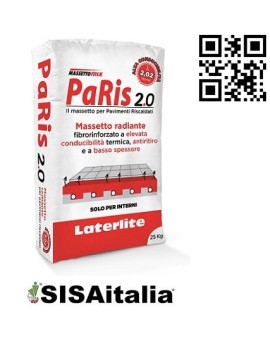 Massetto radiante fibrorinforzato 25 kg PaRis 2.0 ad elevata conducibilità termica e antiritiro.