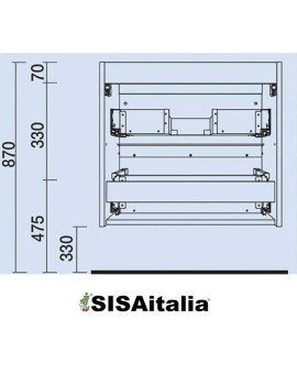 Mobile bagno sospeso Metropolitan 80 cm due cassetti metallico salva sifone, colore pino bahia.