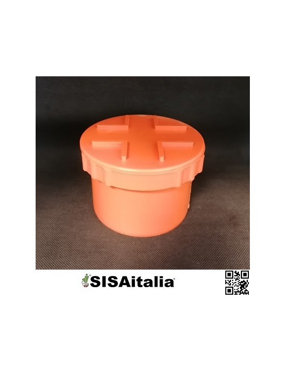 Tappo di chiusura per tubo pvc arancio Ø 100 mm.