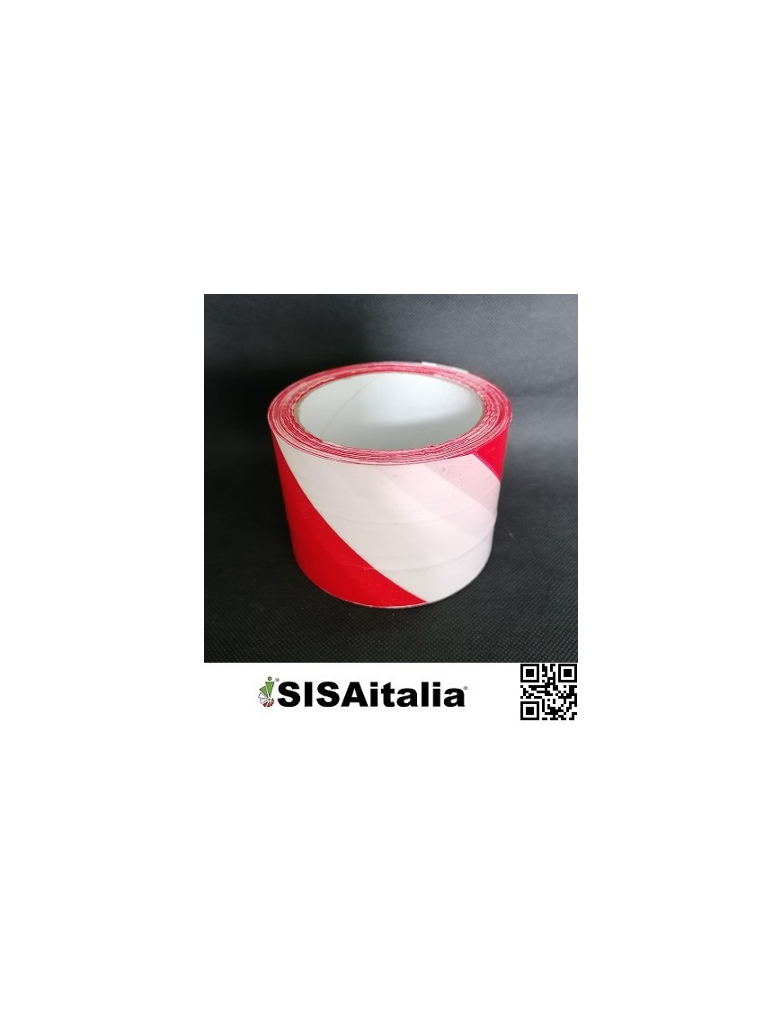 Nastro segnaletica bianco e rosso 7 cm x 200 m.