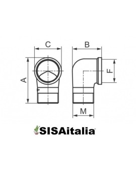 Gomito 90 gradi ottone M-F, 3/4.