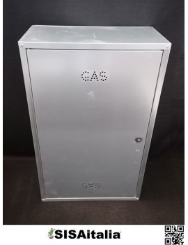 Cassetta gas acciaio inox W 25 cm fondo chiuso 50x80 cm.