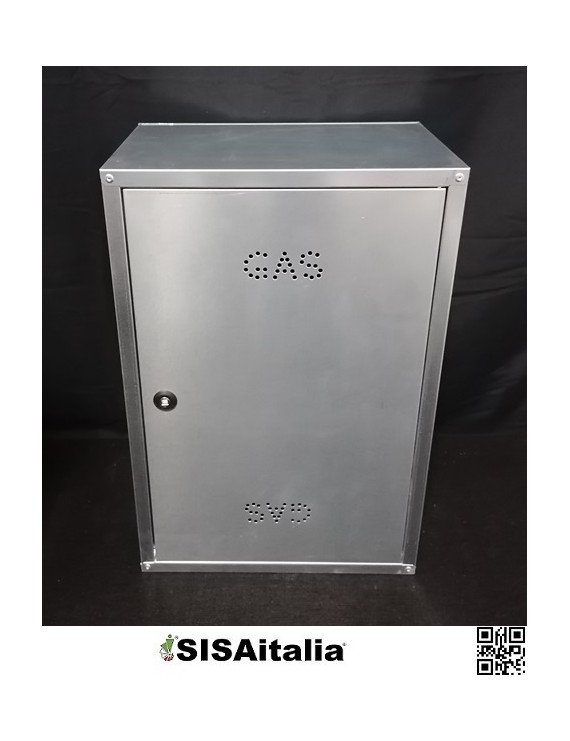 Cassetta gas lamiera zincata W 25 cm fondo chiuso 40x60 cm.