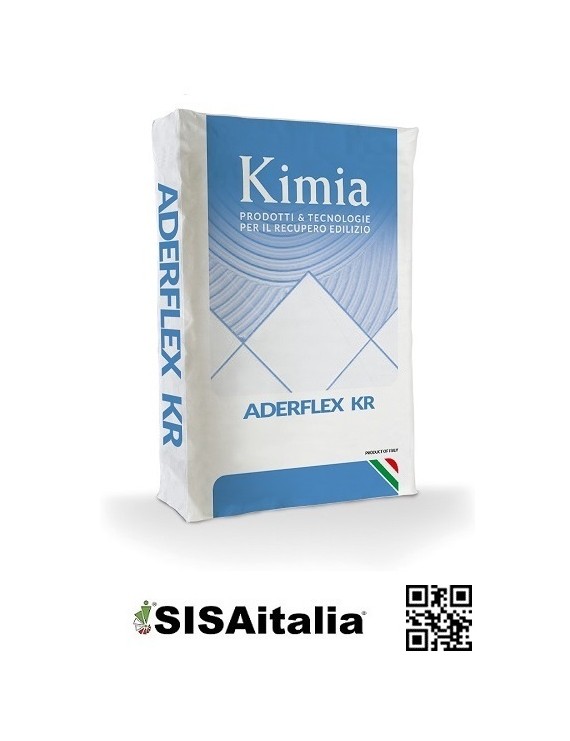 Adesivo cementizio in polvere per piastrelle 25 kg 020088 Aderflex KR C2TE S1 Kimia, grigio.