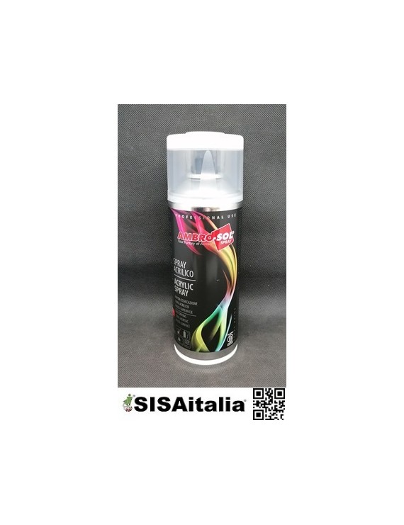 Vernice smalto spray acrilica 400 ml Ambro-Sol, V400PAST.3 RAL 9010 bianco lucido.