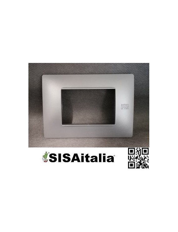 Placca flexa in tecnopolimero serie neutri 3 moduli Simon Urmet 11803.AN, antracite.