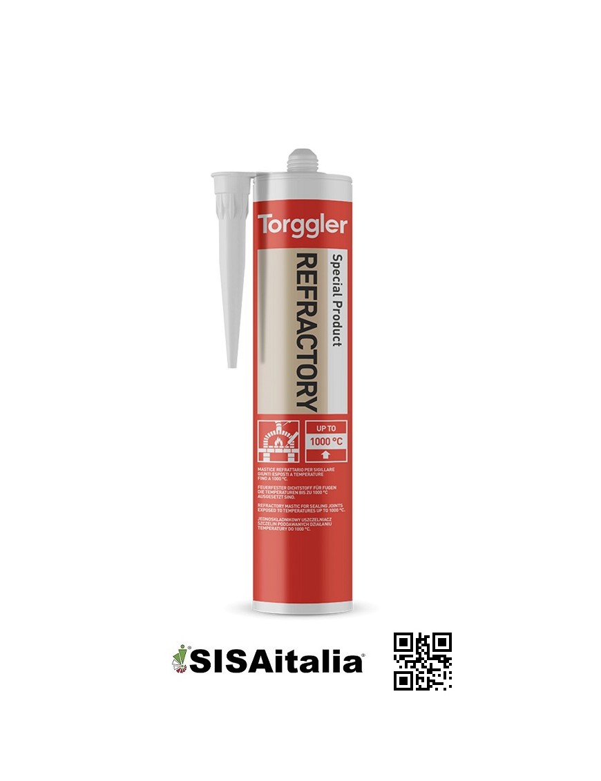 Mastice minerale refrattario per temperature fino a 1000 °C 310 ml 006994 Torggler 230 grigio.