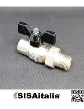 Valvola a sfera progress femmina-bocchettone diritta con tenuta o-ring maniglia a farfalla 09815048 emmeti 1/2.