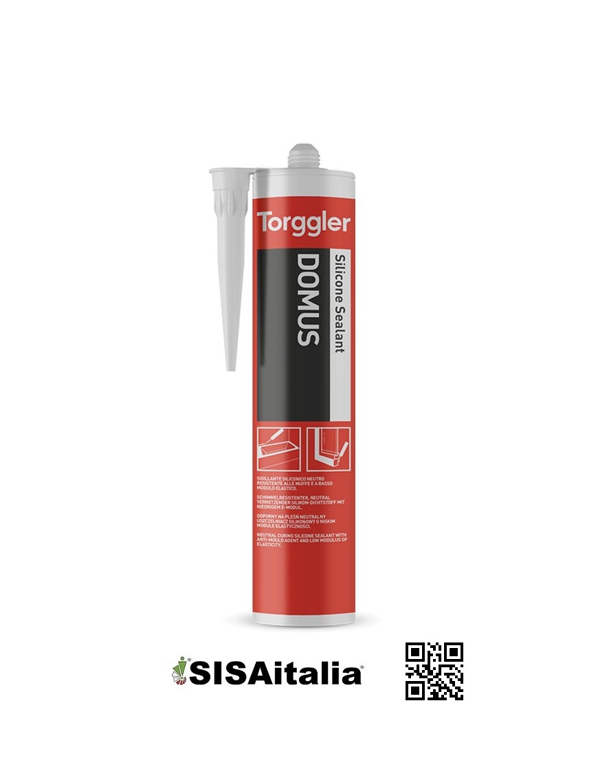 Silicone neutro resistente alle muffe e a basso modulo elastico 310 ml 005616 Domus Torggler, grigio perla.