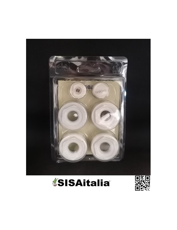 Kit riduzioni global con guarnizioni al silicone bianco ral 9010 3/8” per radiatori da 900 a 2000 mm e Junior.