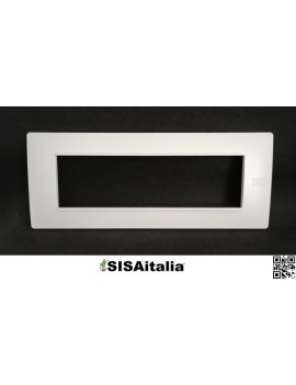 Placca flexa in tecnopolimero serie neutri 7 moduli Simon Urmet 11807.BN, bianco.