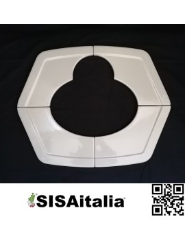 Ceramica di testata quattro lati stufa legna Lincar modello Monella, colore bianco craclè.