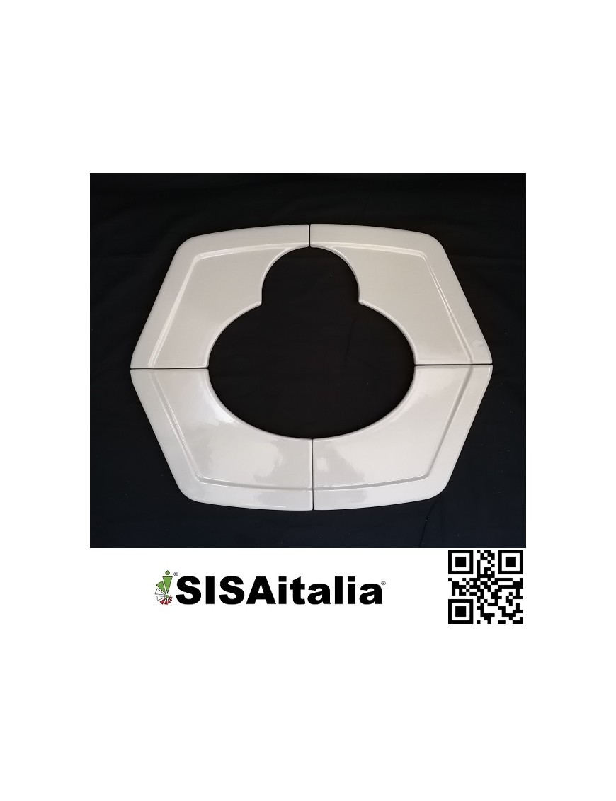 Ceramica di testata quattro lati stufa legna Lincar modello Monella, colore bianco craclè.