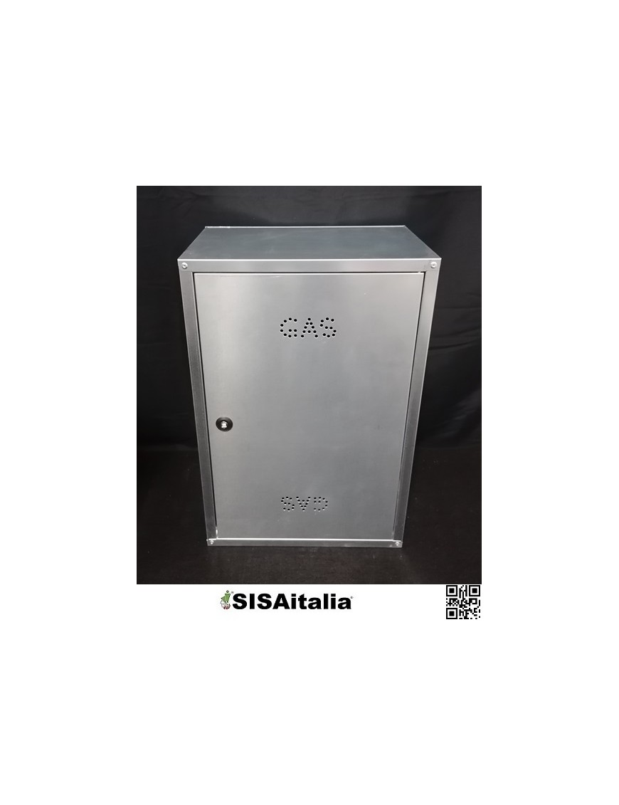 Cassetta gas lamiera zincata W 25 cm fondo chiuso 40x60 cm.