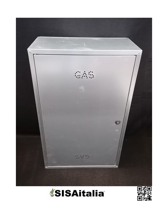 Cassetta gas lamiera zincata W 25 cm fondo chiuso 50x80 cm.