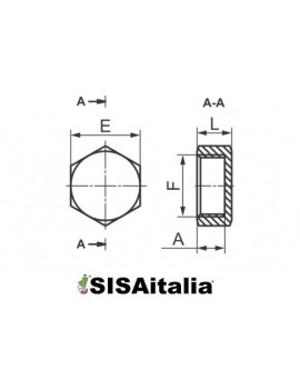 Tappo F esagonale ottone, 3/4.
