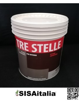 Idropittura traspirante opaco e vellutato per interni colori decora pdtss150 tre stelle 15 lt bianco.